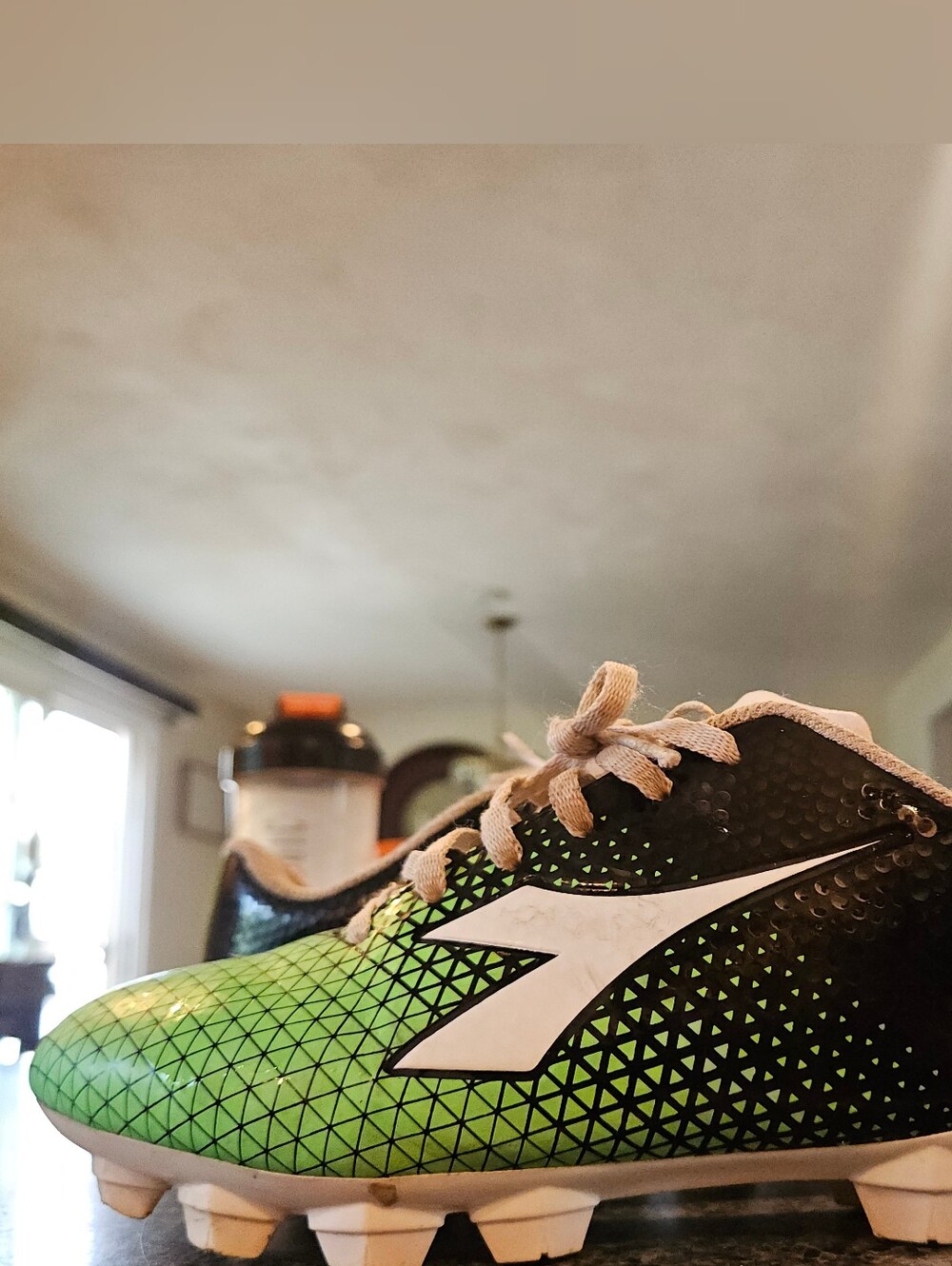 Diadora Kids Green and Black Soccer Cleats - Youth Athletic Shoes